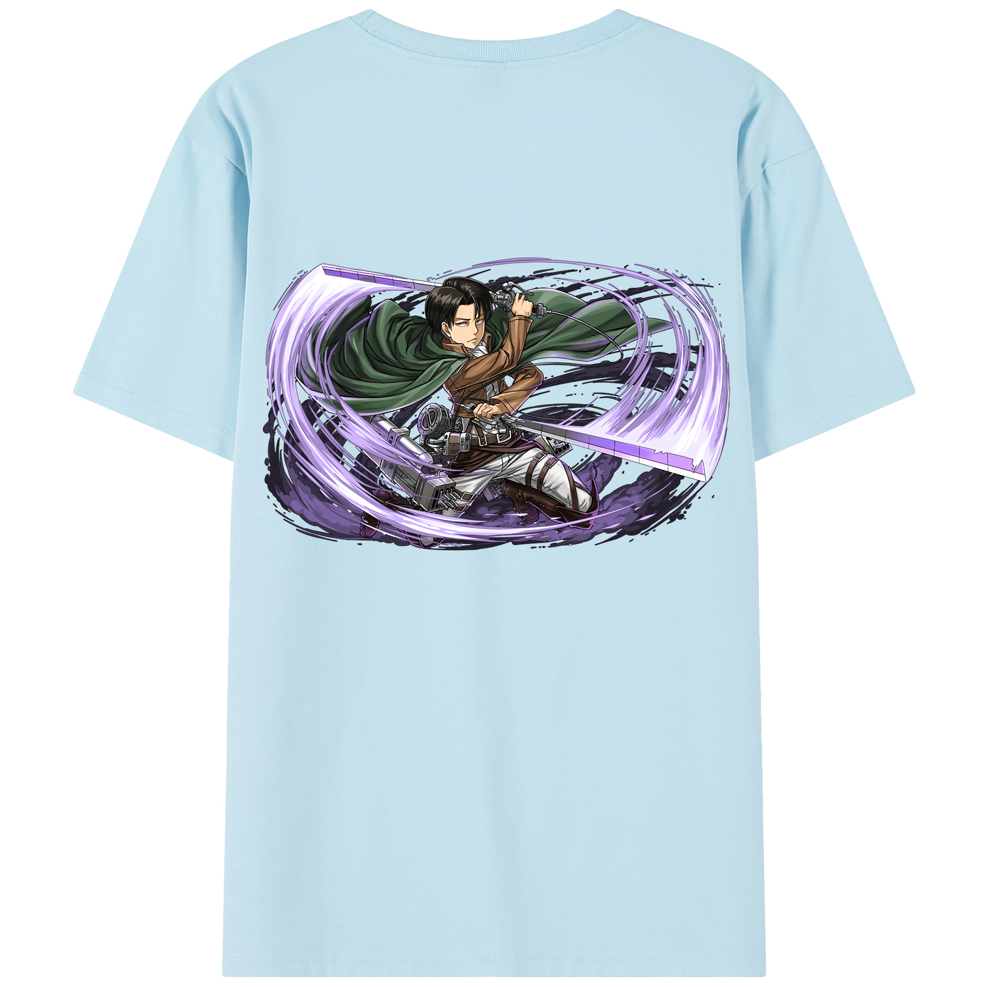 （画像用） 進撃の巨人 リヴァイ·アッカーマン Attack on Titan Levi Ackerman 綿100％半袖Tシャツ（背面プリント）